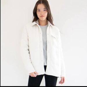 PRIV NWT Rory Mid-Length Puffer Shacket - Cream Large